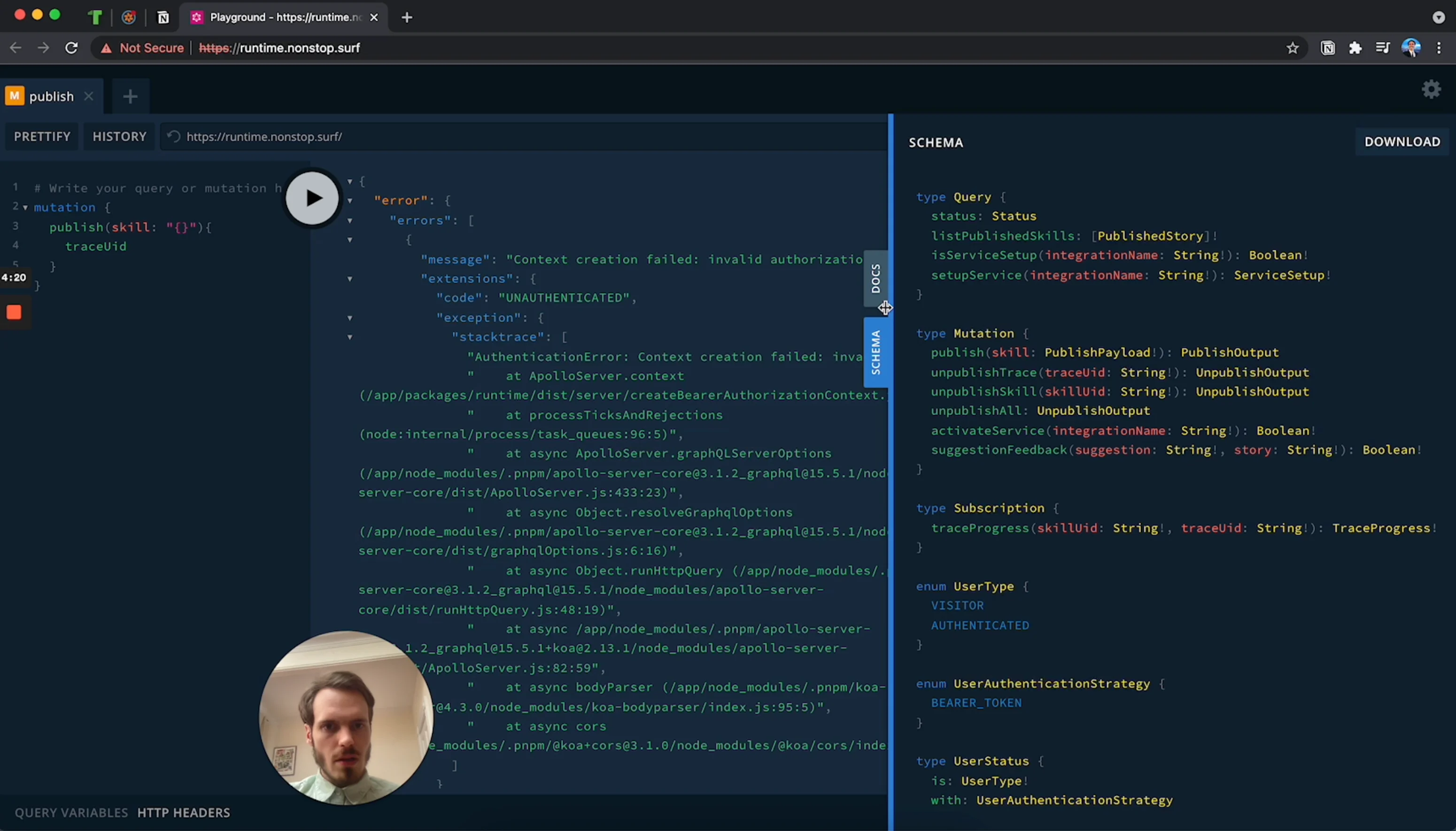 Runtime GraphiQL along with pgAdmin, and a PostGraphile playground are hosted as part of the Tilt.dev Dashboard. All these tools are accessible via links in the Dashboard, making it a one-stop shop for managing the codebase and helping contributors find all the services.