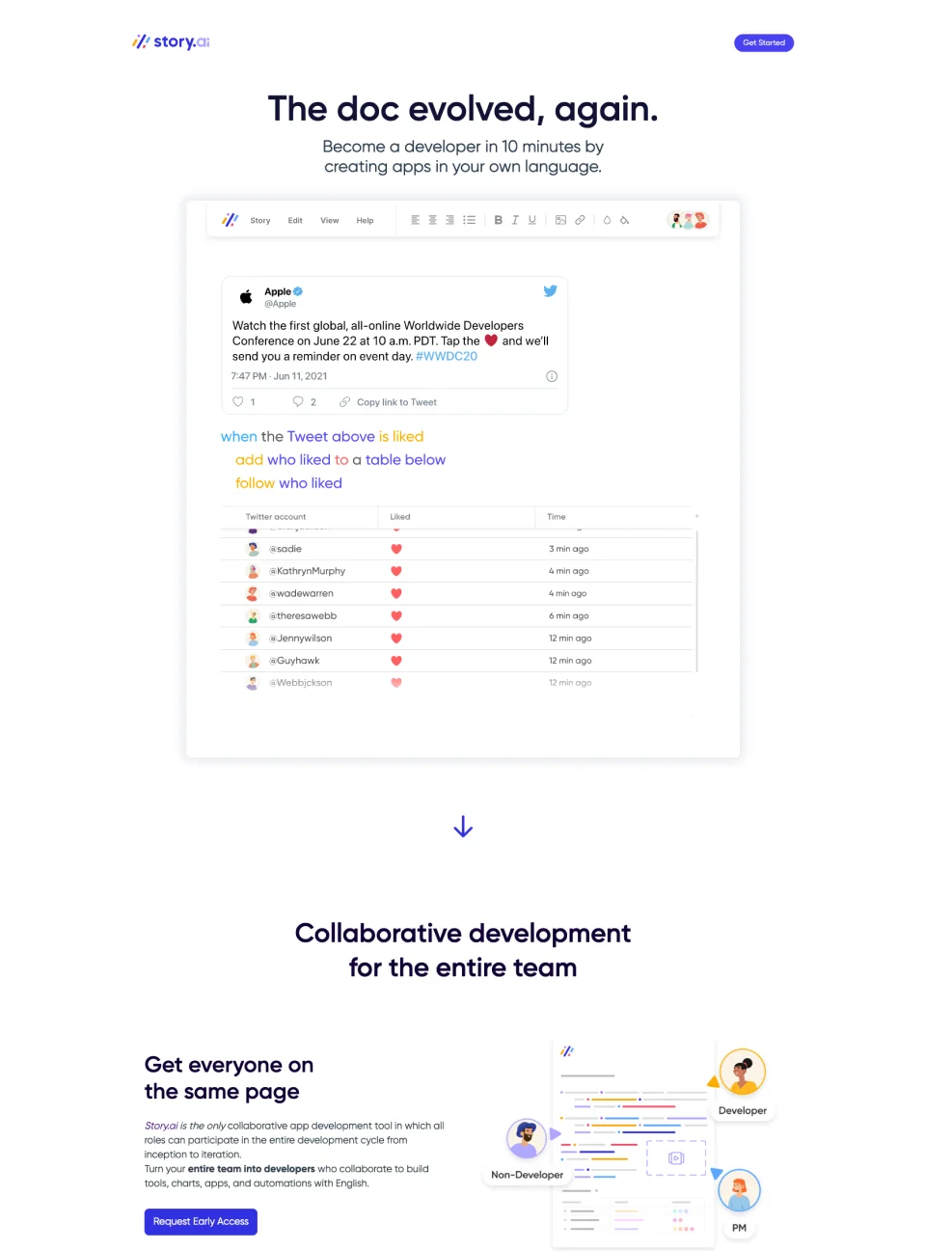 See the Story.ai landing page (screenshot)